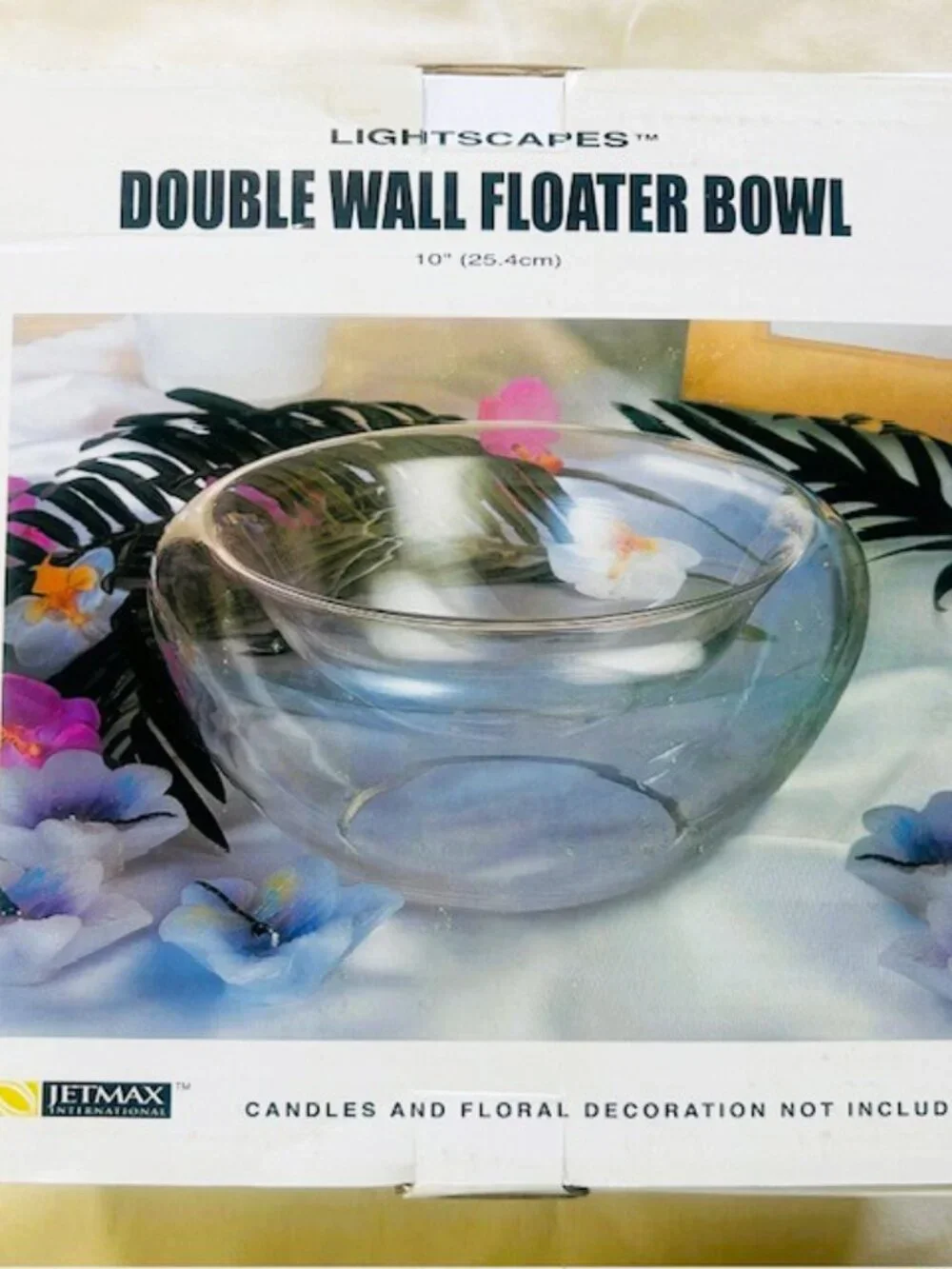 Jetmax Lightscapes Double Wall Floater Bowl 10 in For Floral Candle Display Read